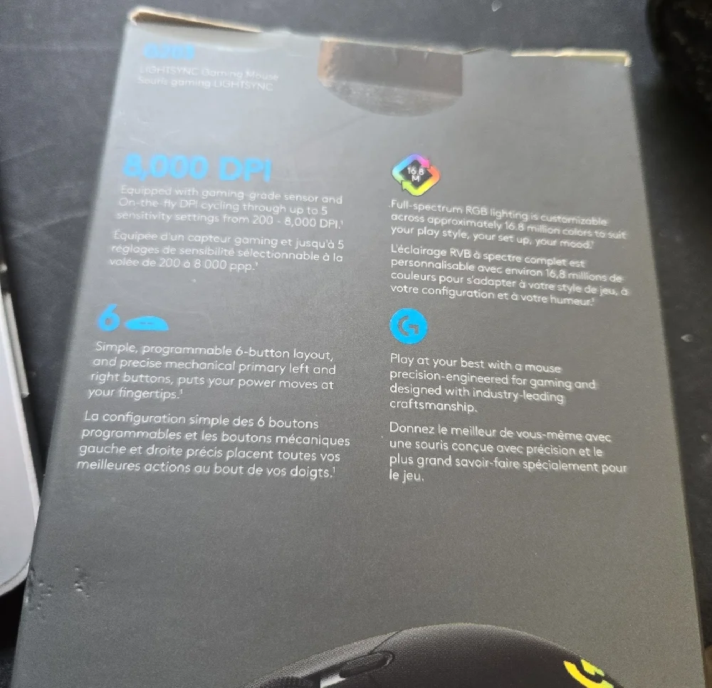 Logitech G203 Wired Gaming Mouse‎ - Black with RGB Accent